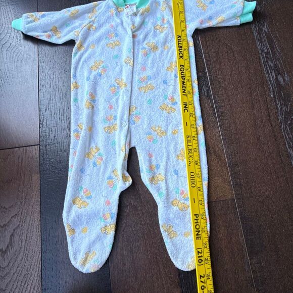 Vintage playskool terry cloth sleeper baby size large unisex white green yellow - Picture 5 of 6